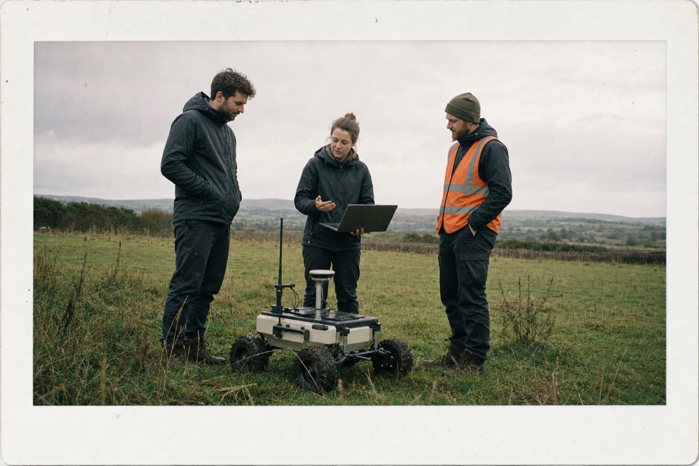 A Herald Labs field test with people operating technology outdoors